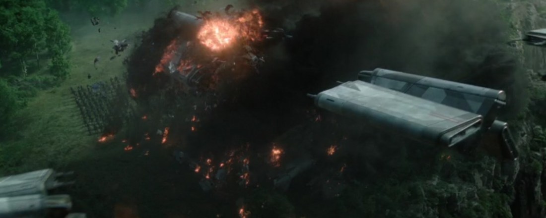 Kalganian ships firing on one another.